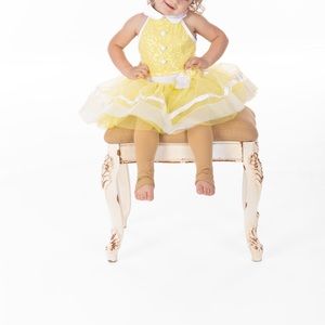 Dance costume one piece with head clip